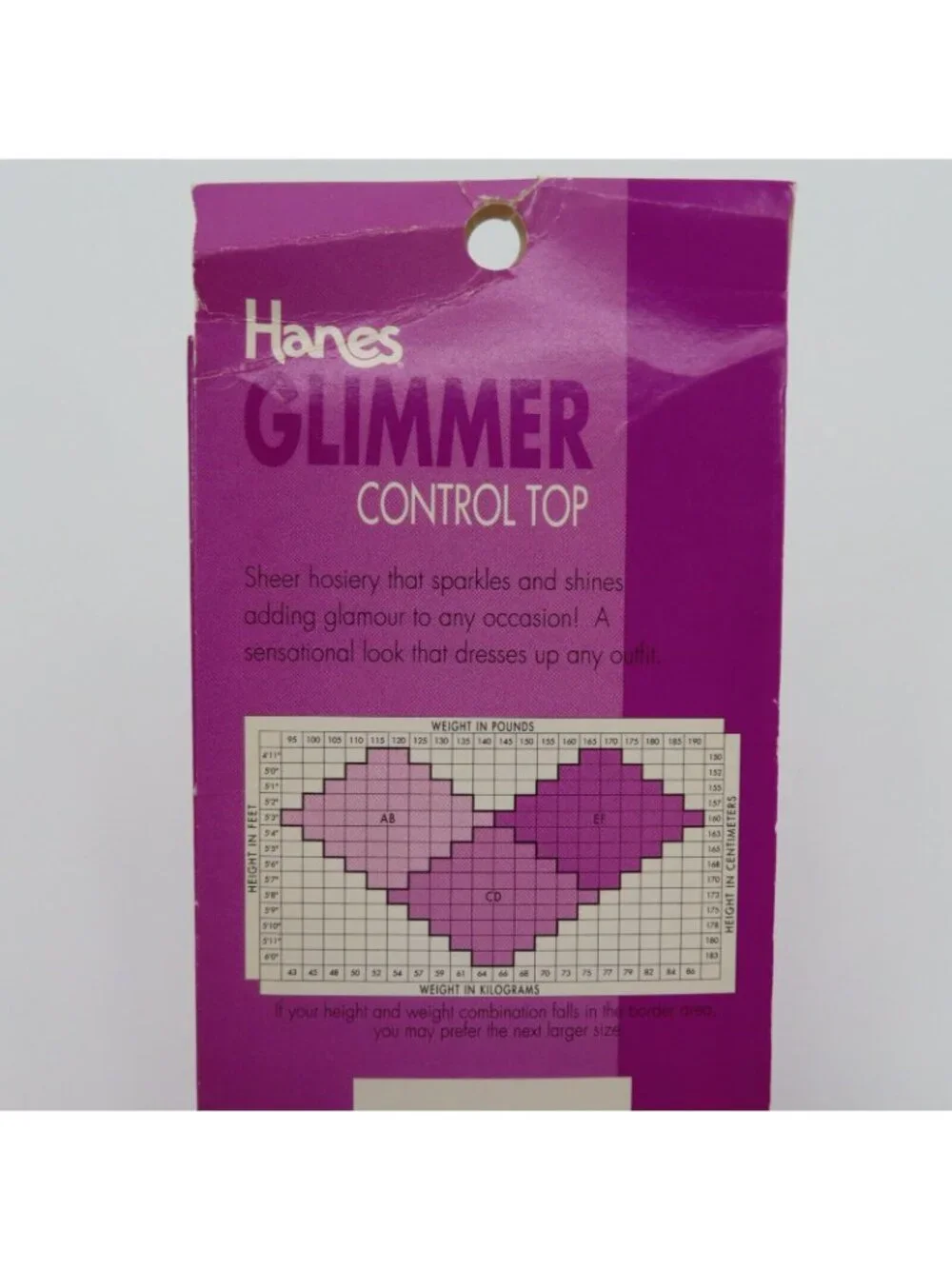 Hanes Glimmer Control Top AB Silver OA418 2005 Hosiery Tights NEW Women Y2K